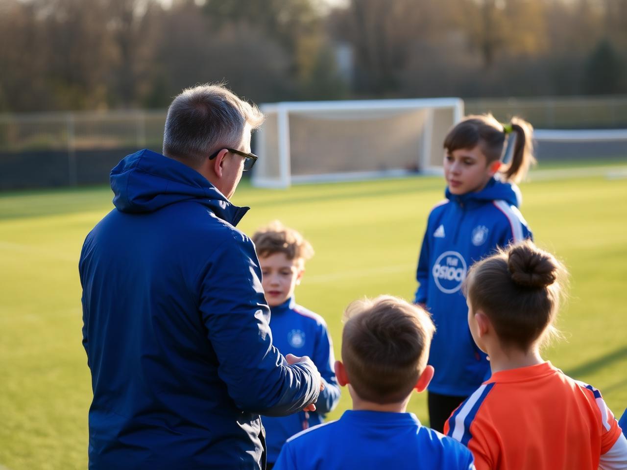 Kicks Academy coach mentoring young players